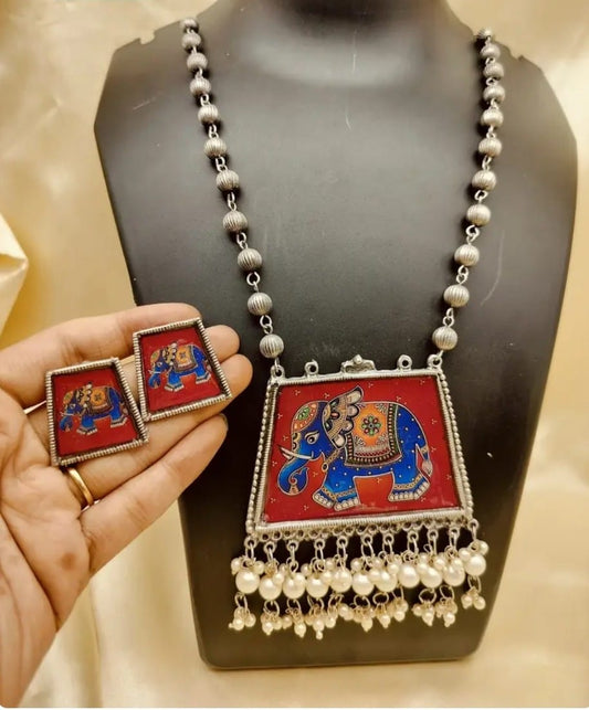 Digital Black Polish Necklace